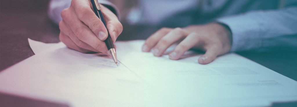 A person signing documents