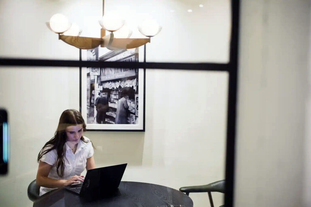 A Freeman Harris solicitor working at a desk